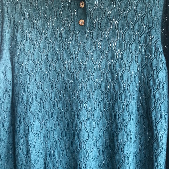 Green Pointelle Sweater - Picture 3 of 4